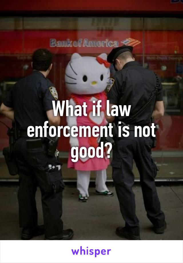 What if law enforcement is not good?