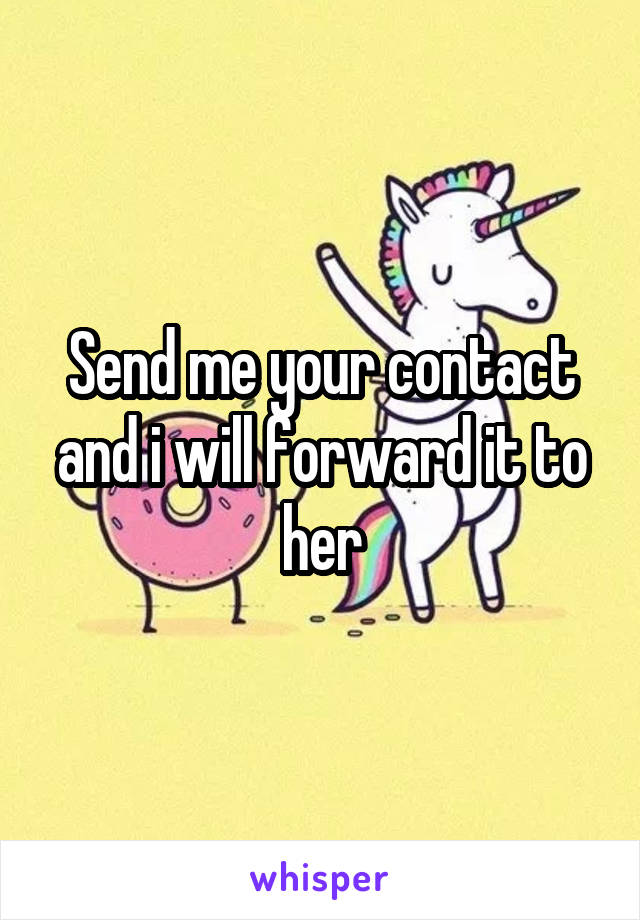 Send me your contact and i will forward it to her