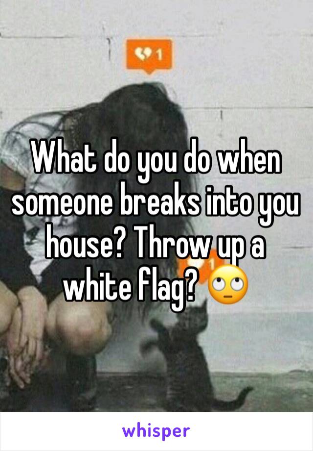 What do you do when someone breaks into you house? Throw up a white flag? 🙄