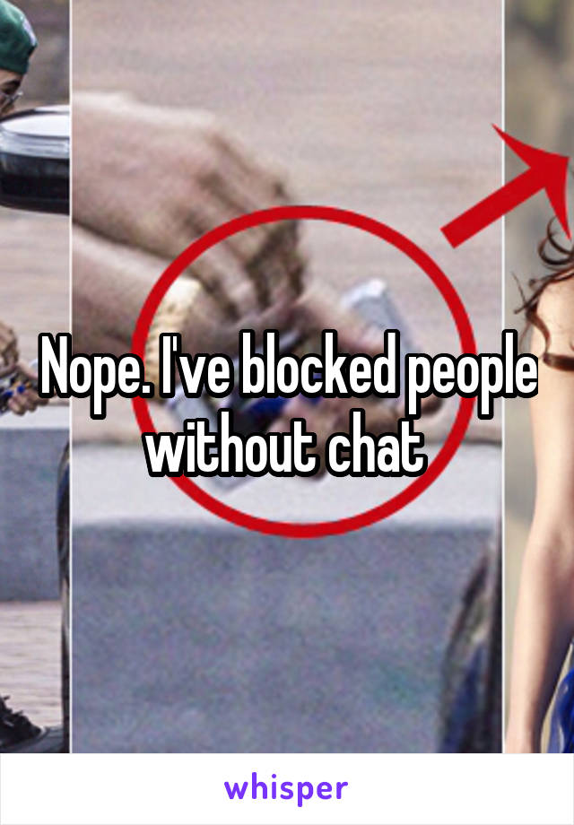 Nope. I've blocked people without chat 