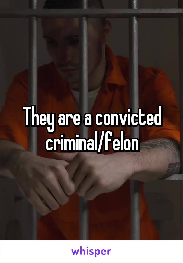 They are a convicted criminal/felon