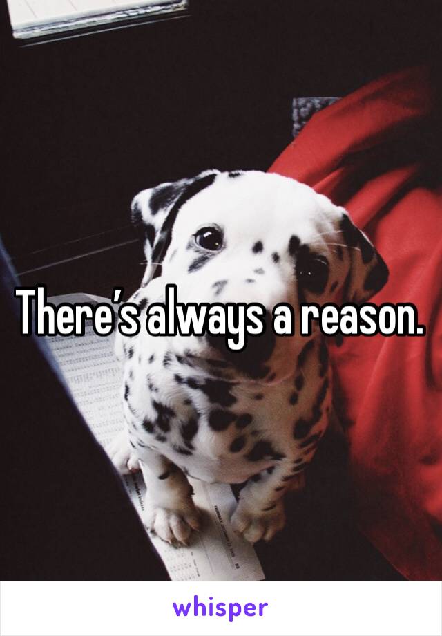 There’s always a reason. 