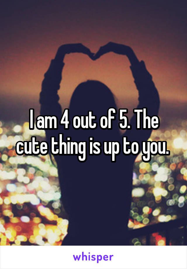 I am 4 out of 5. The cute thing is up to you. 