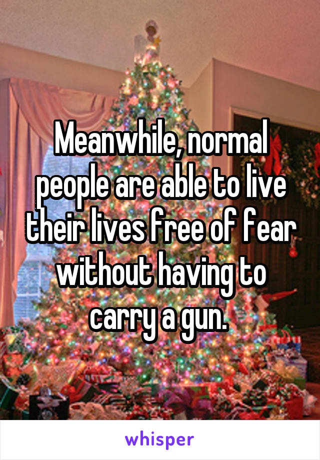 Meanwhile, normal people are able to live their lives free of fear without having to carry a gun. 