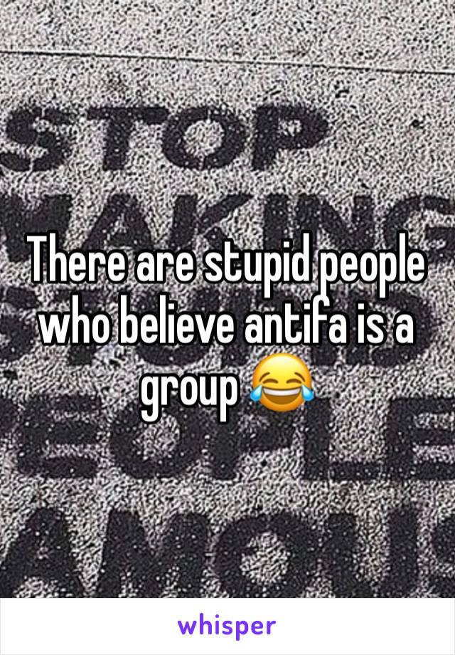 There are stupid people who believe antifa is a group 😂 