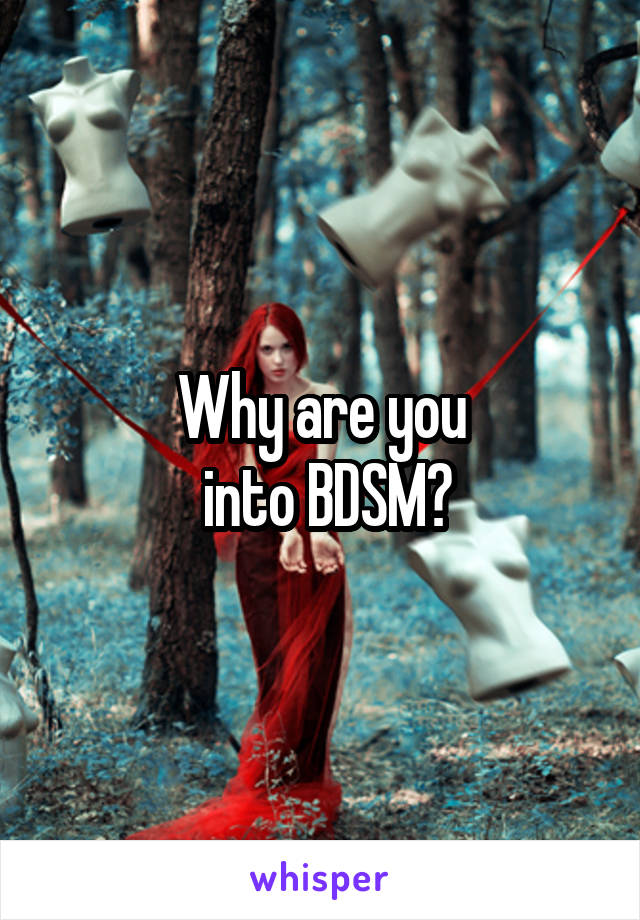 Why are you
 into BDSM?