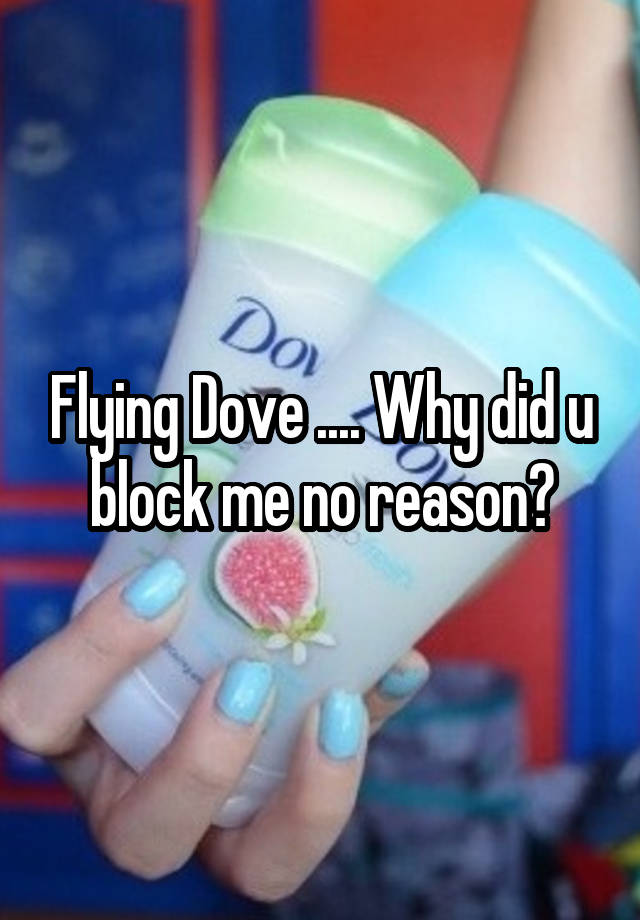 Flying Dove .... Why did u block me no reason?