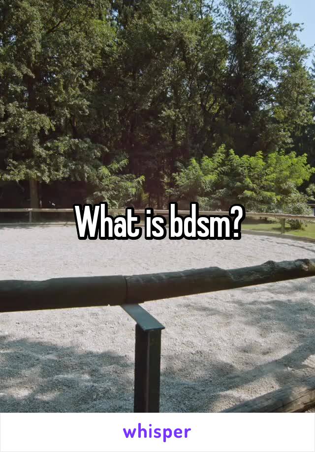 What is bdsm?