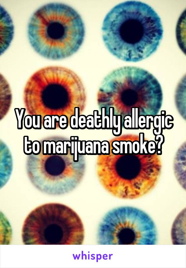 You are deathly allergic to marijuana smoke?