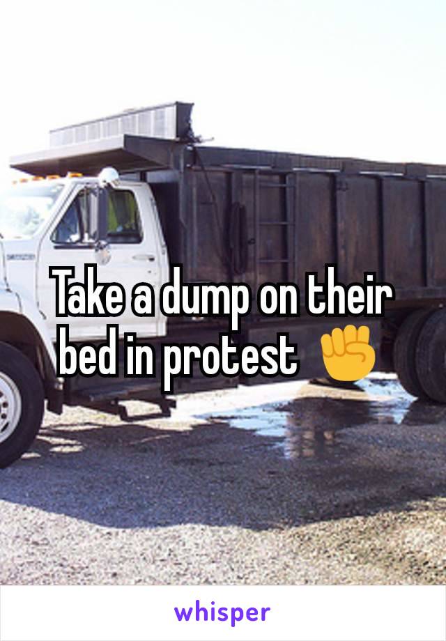 Take a dump on their bed in protest ✊