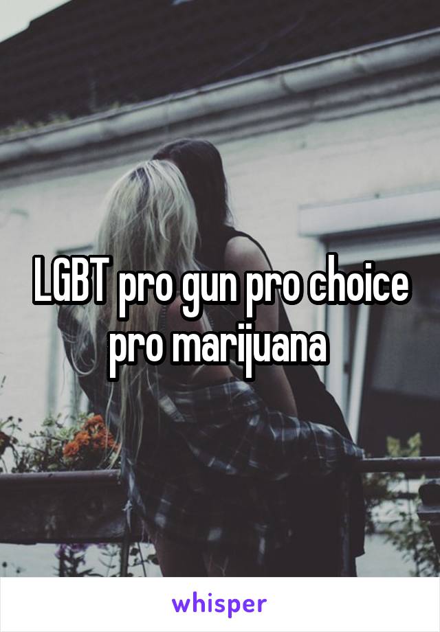 LGBT pro gun pro choice pro marijuana 