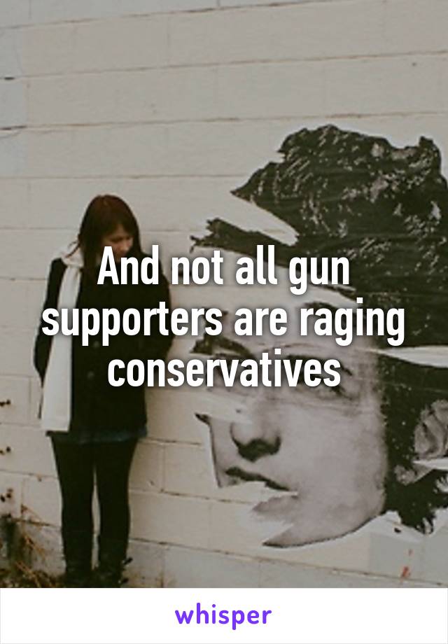 And not all gun supporters are raging conservatives