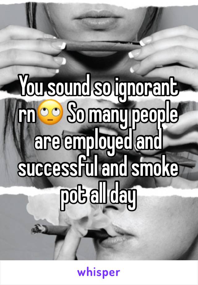 You sound so ignorant rn🙄 So many people are employed and successful and smoke pot all day