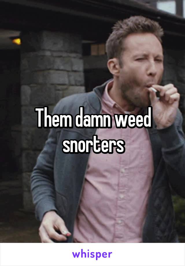 Them damn weed snorters