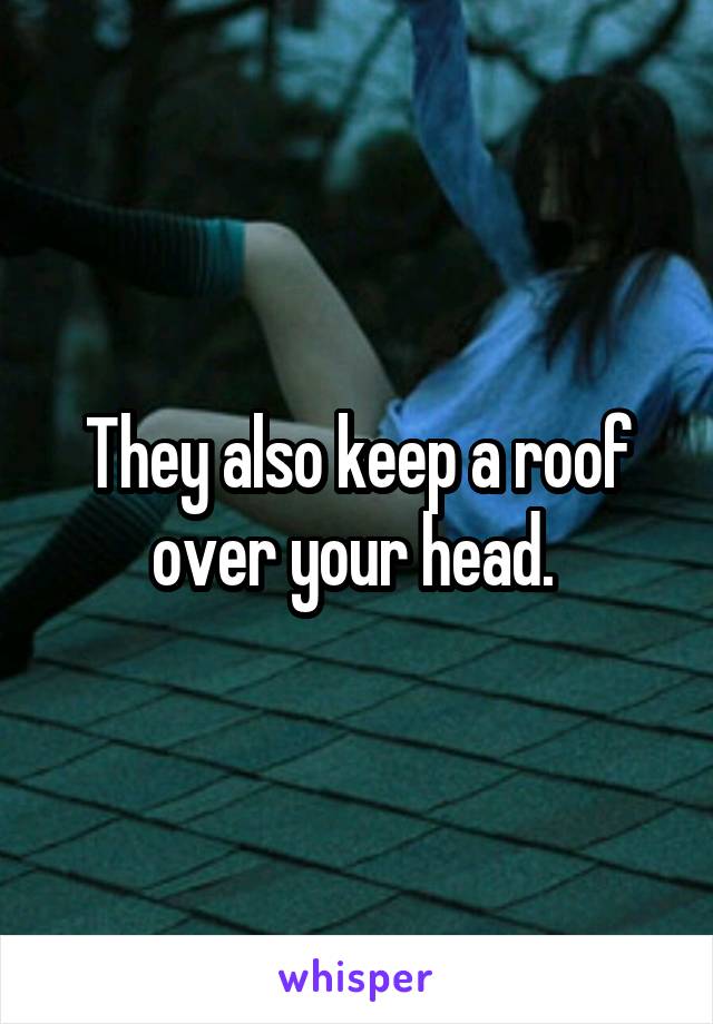 They also keep a roof over your head. 