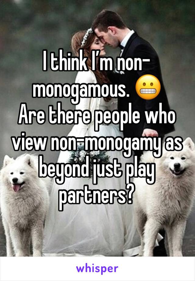 I think I’m non-monogamous. 😬
Are there people who view non-monogamy as beyond just play partners?