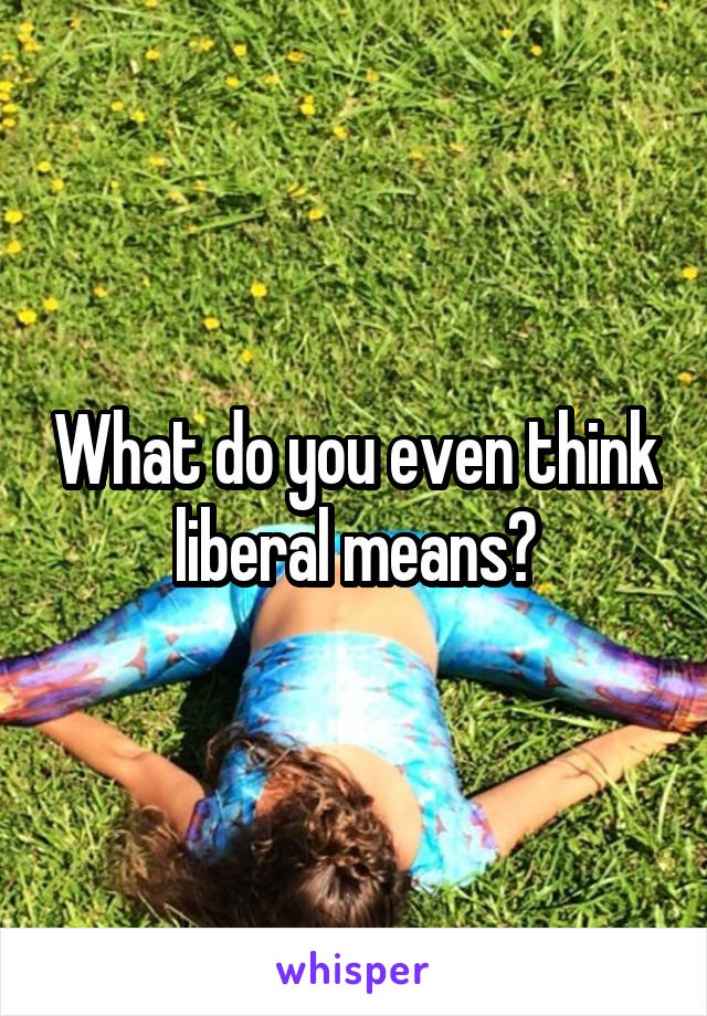 What do you even think liberal means?