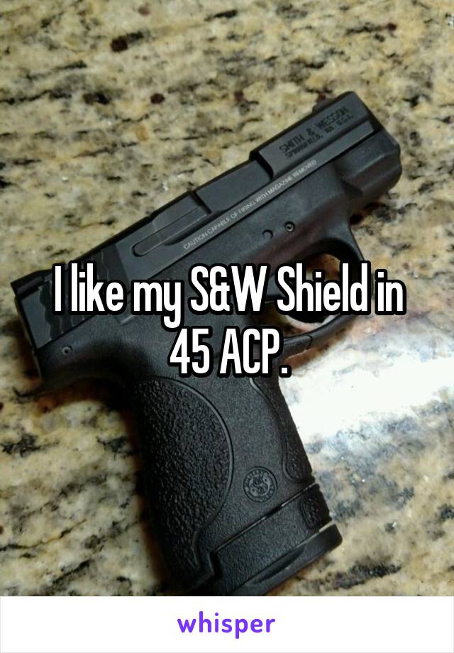 I like my S&W Shield in 45 ACP.