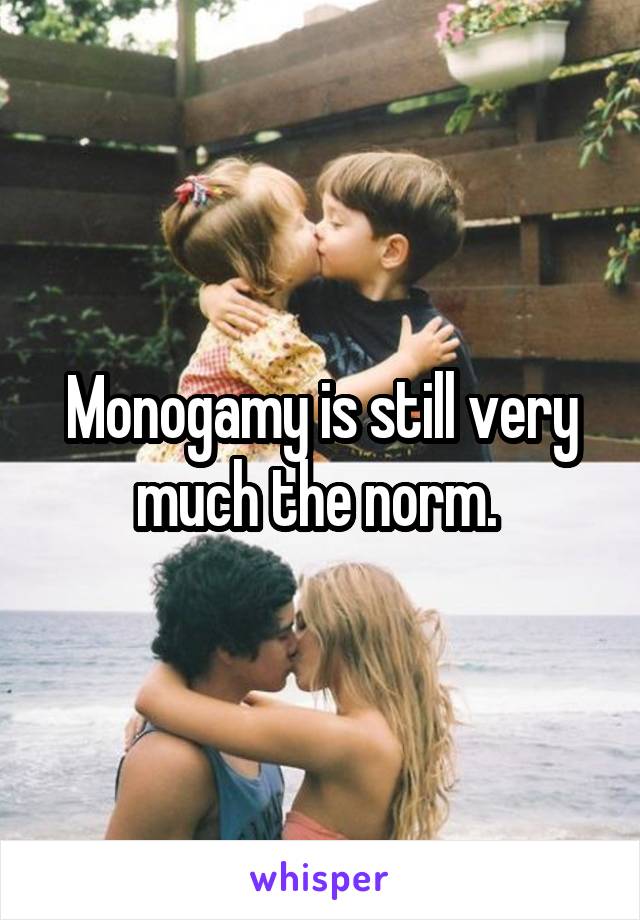 Monogamy is still very much the norm. 