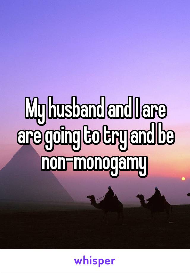 My husband and I are are going to try and be non-monogamy 
