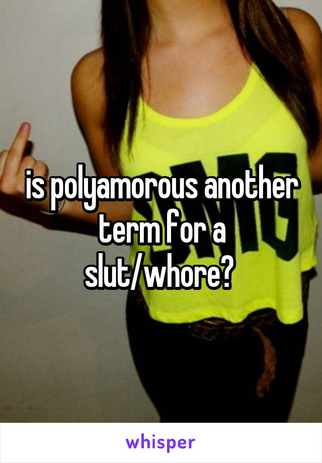 is polyamorous another term for a slut/whore? 