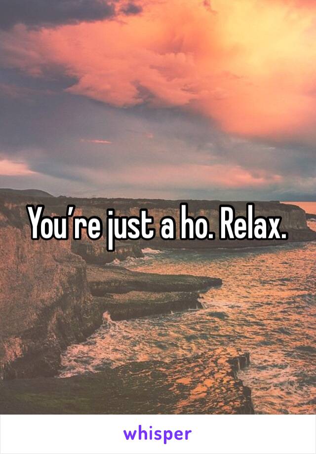 You’re just a ho. Relax. 