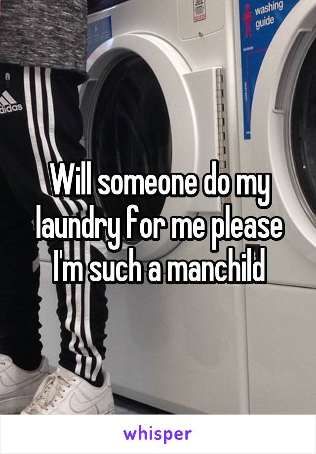 Will someone do my laundry for me please I'm such a manchild