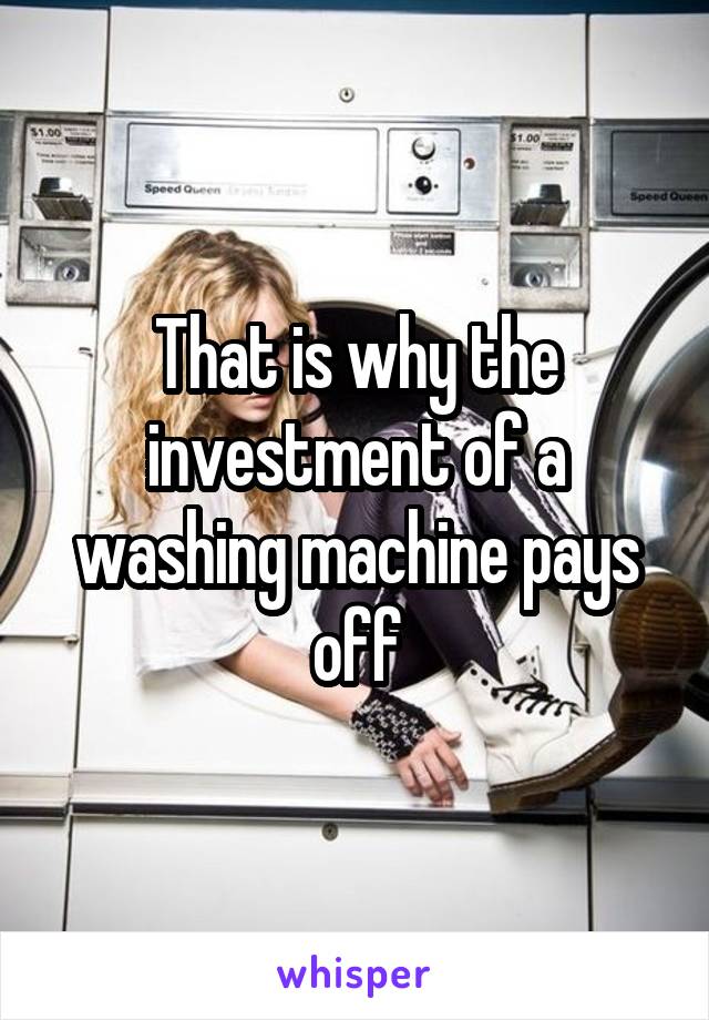 That is why the investment of a washing machine pays off