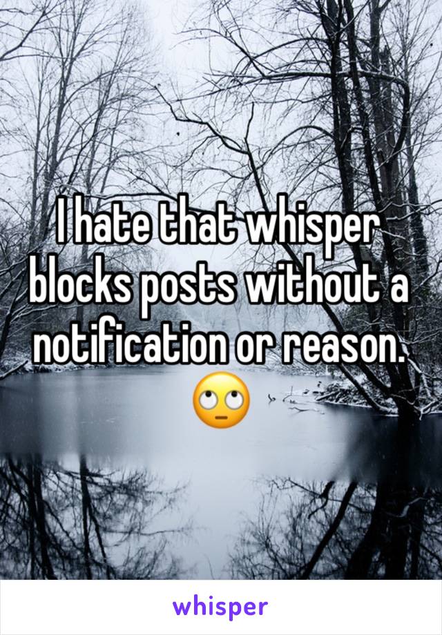 I hate that whisper blocks posts without a notification or reason. 🙄