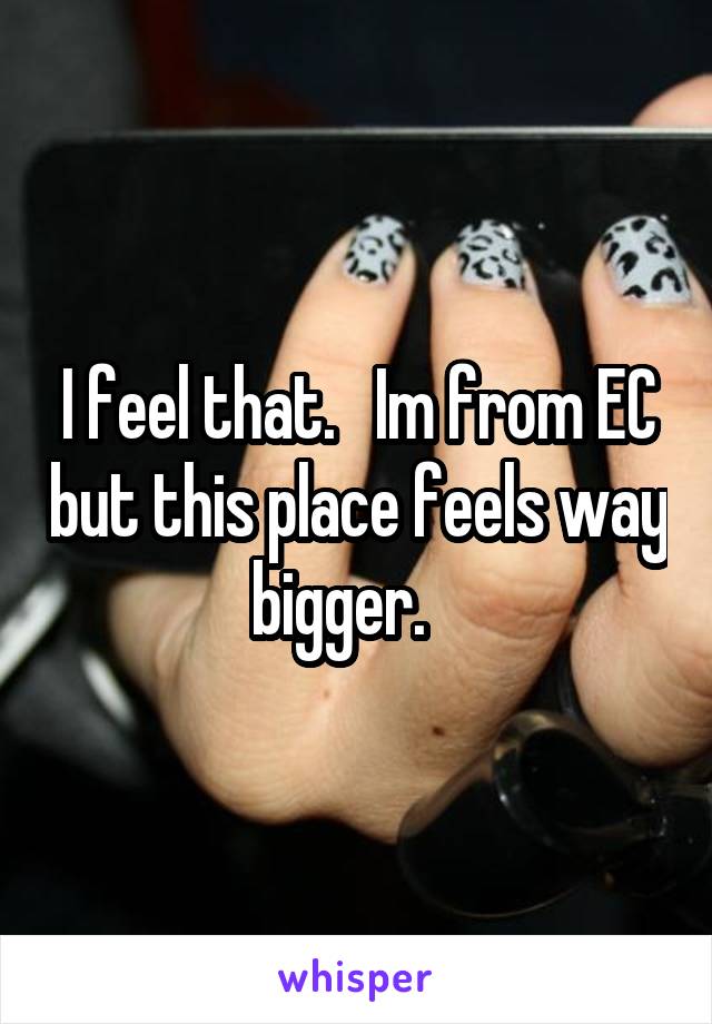 I feel that.   Im from EC but this place feels way bigger.   