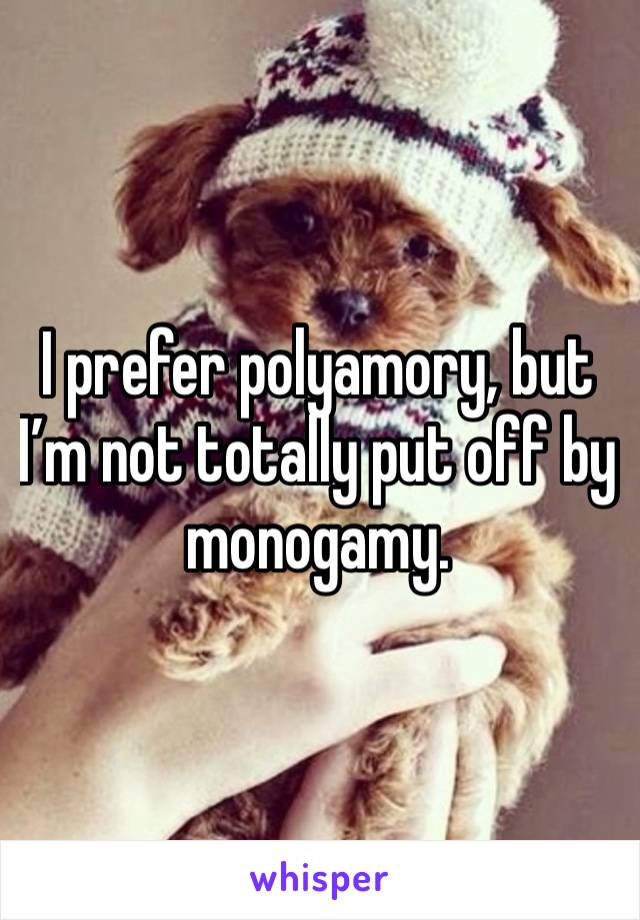 I prefer polyamory, but I’m not totally put off by monogamy. 