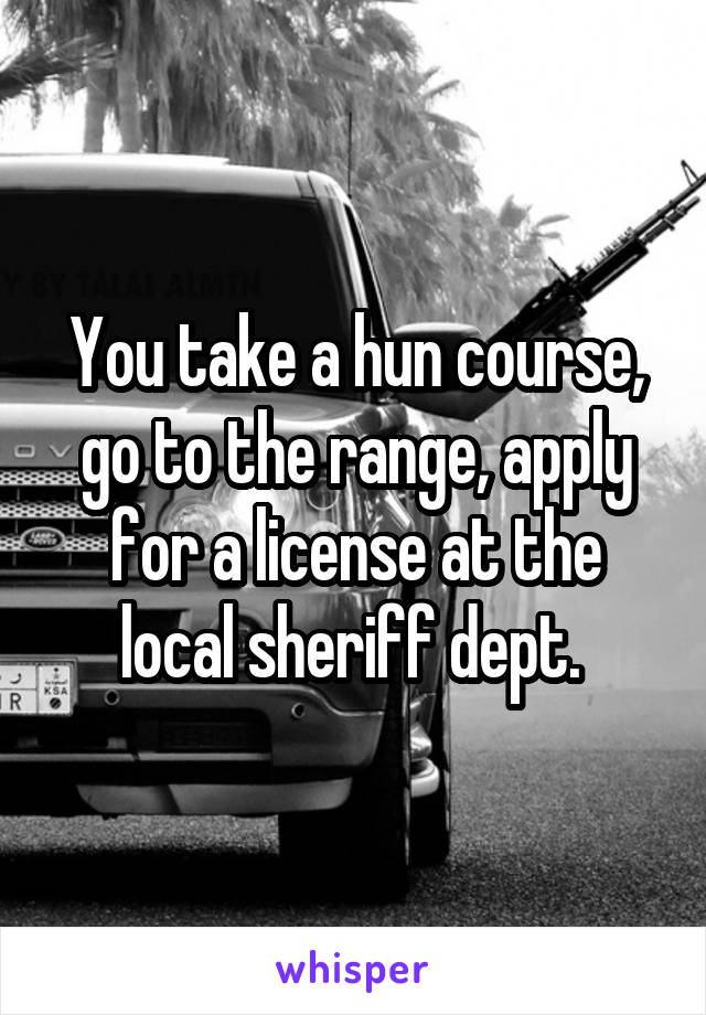 You take a hun course, go to the range, apply for a license at the local sheriff dept. 