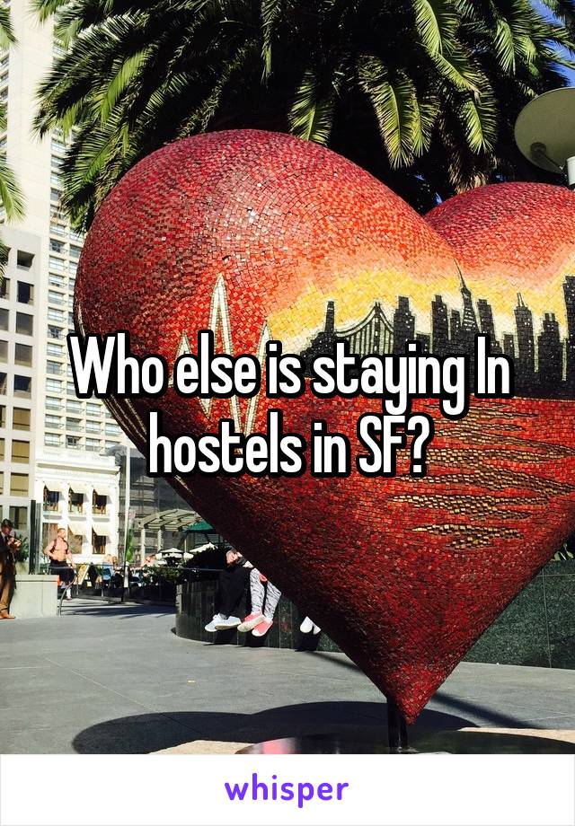 Who else is staying In hostels in SF?