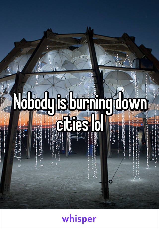 Nobody is burning down cities lol