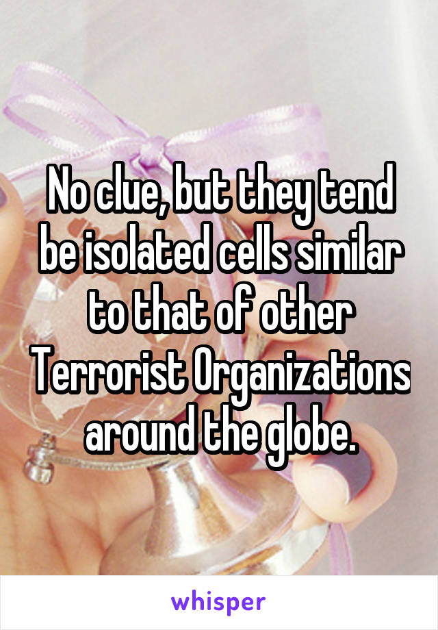 No clue, but they tend be isolated cells similar to that of other Terrorist Organizations around the globe.