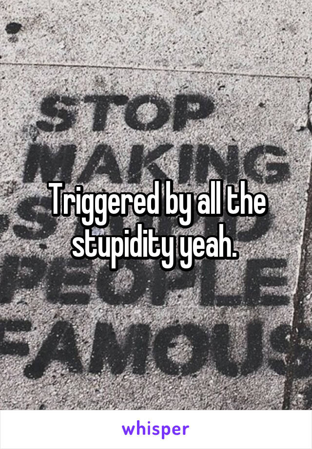 Triggered by all the stupidity yeah. 