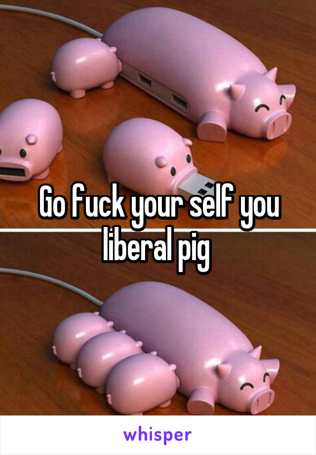 Go fuck your self you liberal pig 