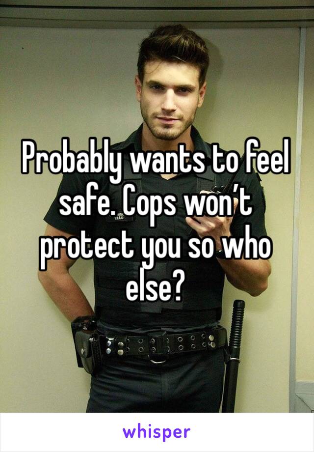 Probably wants to feel safe. Cops won’t protect you so who else?