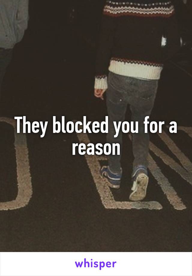 They blocked you for a reason