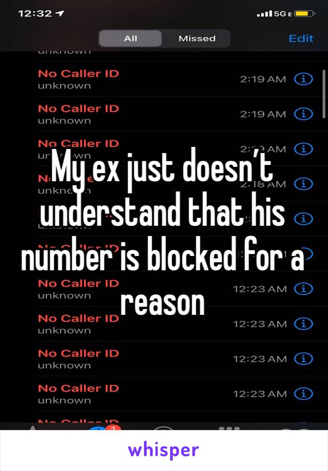 My ex just doesn’t understand that his number is blocked for a reason