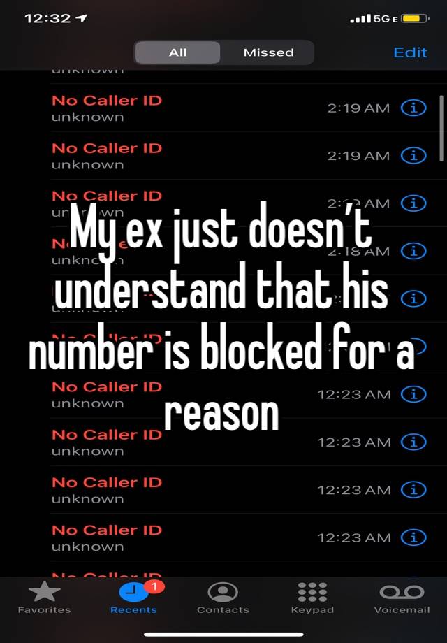 My ex just doesn’t understand that his number is blocked for a reason