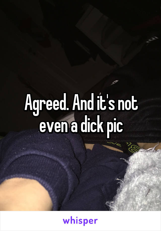 Agreed. And it's not even a dick pic