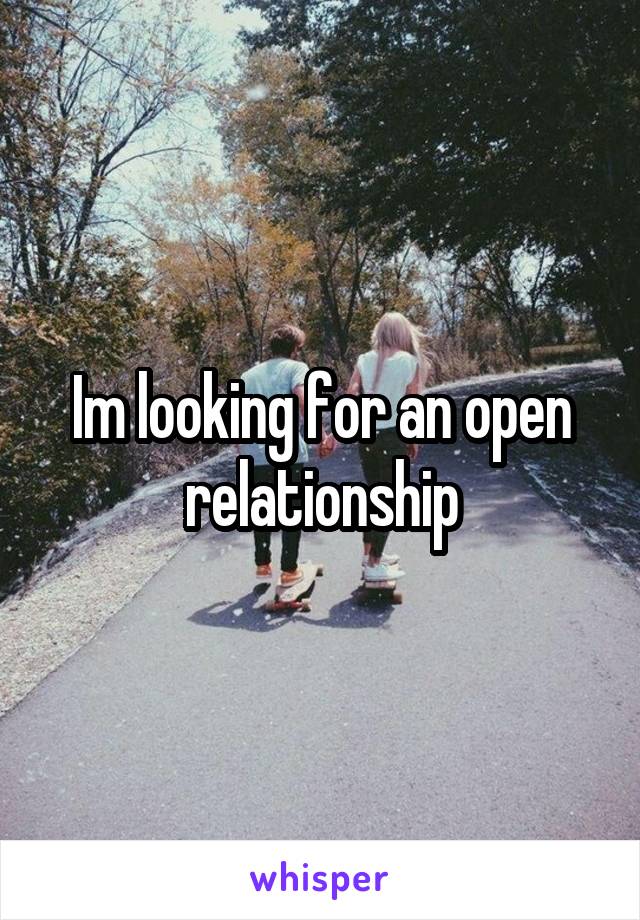 Im looking for an open relationship