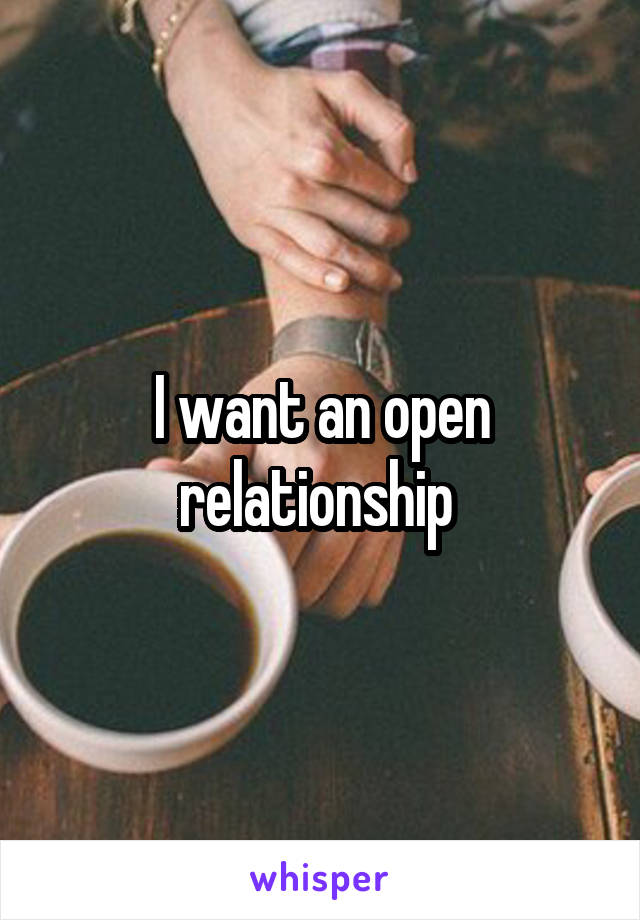 I want an open relationship 