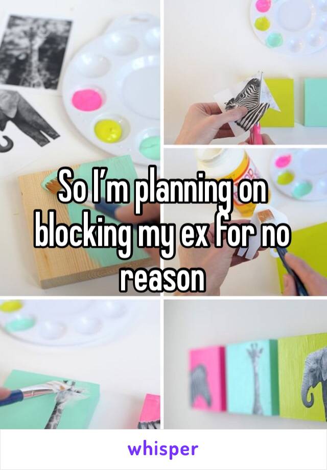 So I’m planning on blocking my ex for no reason 