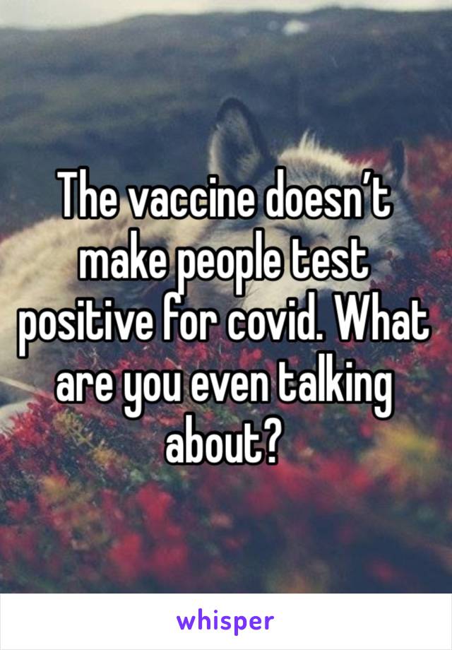 The vaccine doesn’t make people test positive for covid. What are you even talking about?