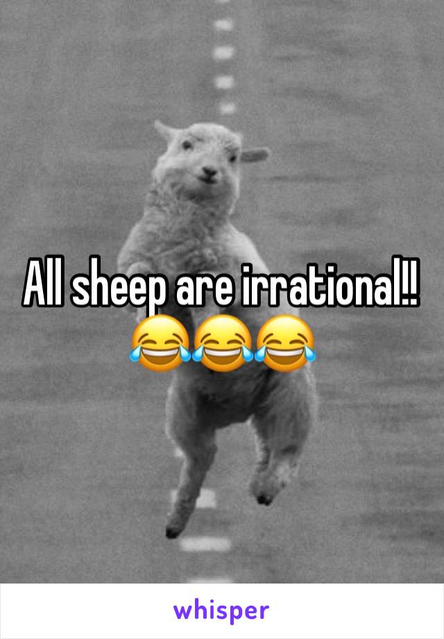 All sheep are irrational!! 
😂😂😂