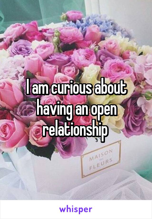 I am curious about having an open relationship 