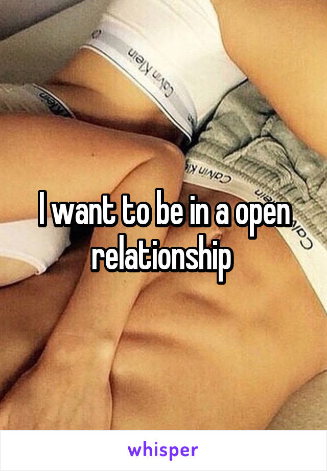 I want to be in a open relationship 