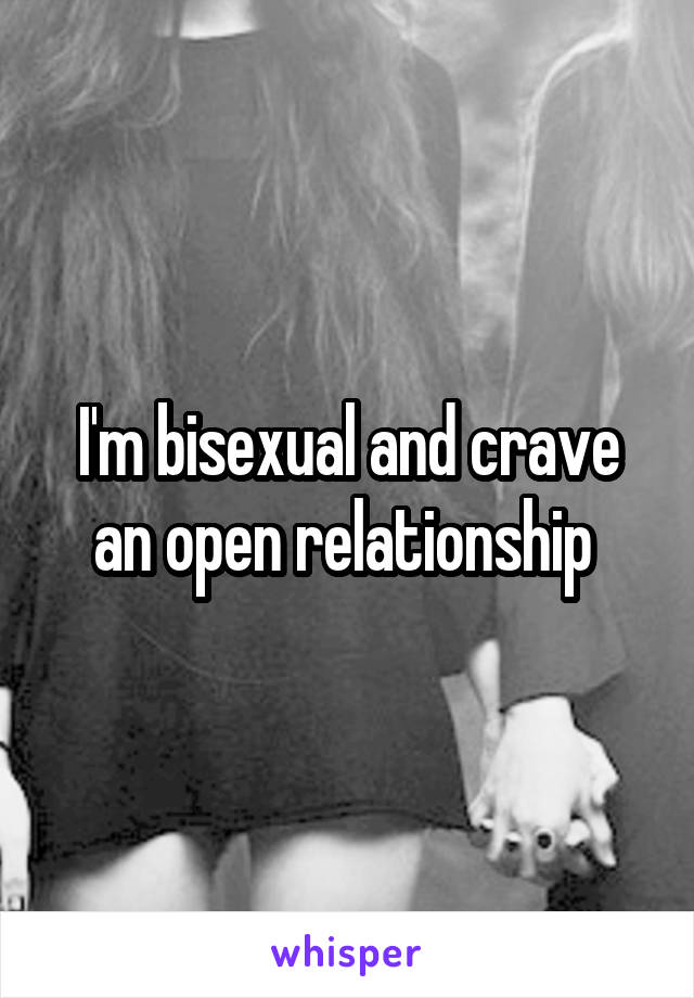 I'm bisexual and crave an open relationship 